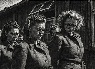 SS-Aufseherinnen concentratie kampen 1939-1945 SS vrouwen kampbewakers worden opgesteld voor arbeid bij het opruimen van overleden gevangenen binnen een concentratiekamp