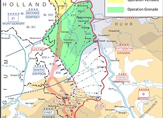 Operatie Veritable: de strijd in het Rijnland 1945 Tweede Wereldoorlog kaart Rijnland campagne februari tot maart 1945 geallieerde opmars richting Rijn en Duitse verdedigingslinies