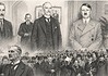 Appeasement en verzoeningspolitiek in Europa Neville Chamberlain arriveert in München tijdens onderhandelingen over het Sudetenland en Europese verzoeningspolitiek