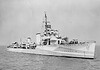 HMS Ambuscade: Britse destroyer in de Tweede Wereldoorlog Britse torpedobootjager HMS Ambuscade (I38) varend langs de kust tijdens operationele inzet in de Tweede Wereldoorlog.