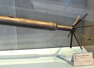 R4M Orkan raket van de Luftwaffe R4/M Orkan lucht-luchtraket van de Luftwaffe tentoongesteld in het Technikmuseum Berlin.