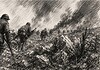 Elfde Slag aan de Isonzo 1917 op Bainsizza-plateau Italiaanse infanteristen rukken op over het Bainsizza-plateau tijdens de Elfde Slag aan de Isonzo in 1917