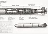 Mark 16-torpedo 1943 Amerikaanse marine Potloodtekening van een Mark 16-torpedo met doorsnede en technische onderdelen van de Amerikaanse marine.