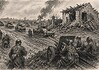Slag om Guadalajara 1937 strijd om Madrid Illustratie van de Slag om Guadalajara in maart 1937 met troepen, artillerie en pantservoertuigen tijdens gevechten