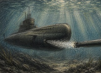 Torpedo Mark 28 Amerikaanse akoestische torpedo Amerikaanse onderzeeboot lanceert een Torpedo Mark 28 met akoestische geleiding tijdens de Tweede Wereldoorlog
