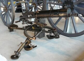 Schwarzlose M.08 Nederlandse mitrailleur 1908–1940 Schwarzlose-machinegeweer van het Nederlandse leger uit 1908–1940 in het Nationaal Militair Museum te Soesterberg.
