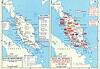 Slag bij Slim River 1942: strijd in Malaya Kaarten van de Maleise campagne met troepenbewegingen en gevechtsgebieden tijdens de Japanse opmars.