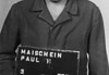 Paul Heinrich Maischein: SS-Rottenführer en proces Haftbogenfoto van Paul H. Maischein, SS-Rottenführer en verpleger in Mittelbau-Dora, veroordeeld tot vijf jaar cel.
