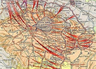 Praagse operatie: bevrijding van Praag in mei 1945 Kaart van het Praagse offensief van 6 tot en met 11 mei 1945 in Bohemen en Moravië.