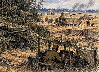 Maskirovka: Russische misleiding tijdens de oorlog Russische militaire misleiding met camouflage, schijntanks en desinformatie, bekend als maskirovka.